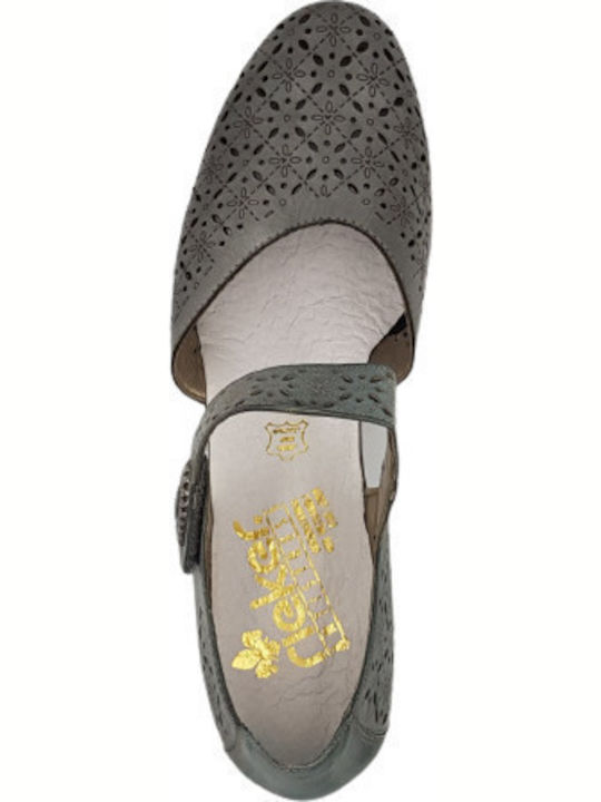 Leder Pumps mit Riemchen Marineblau
