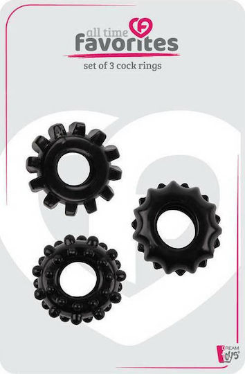 Dream Toys All Time Favorites Set of 3 Cockrings Black