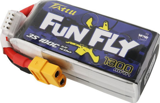 Tattu FunFly Батерия Li-Po 11.1V 1300mAh 100C 3S XT60 за Дрон