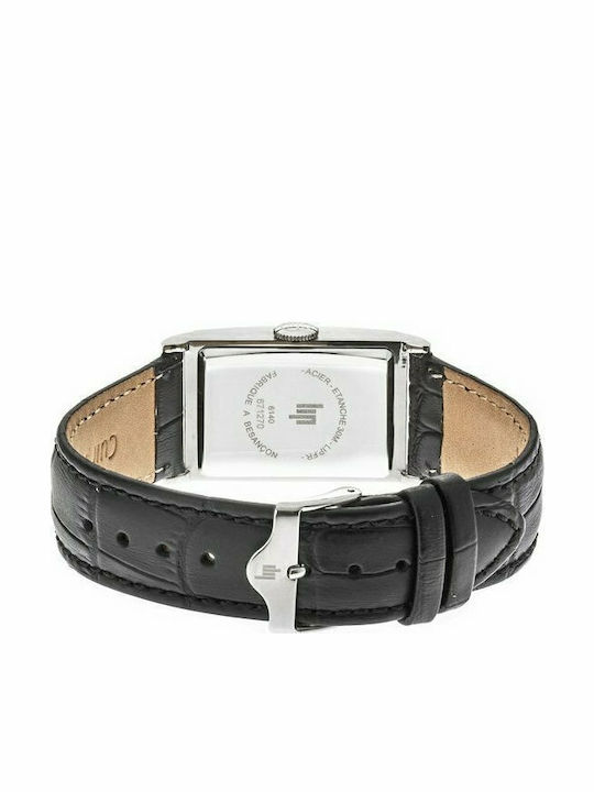 Lip Watches Churchill T24 Men's Watch 24mm Battery with Black Leather Strap