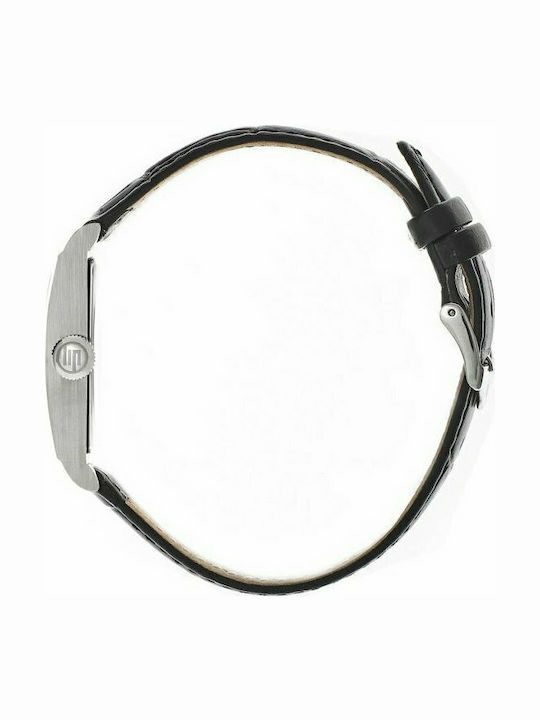 Lip Watches Churchill T24 Men's Watch 24mm Battery with Black Leather Strap