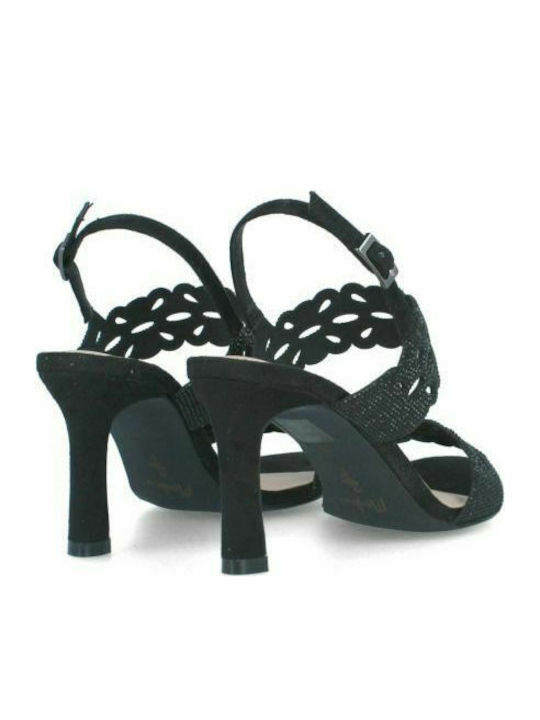 Menbur Stoff Damen Sandalen in Schwarz Farbe