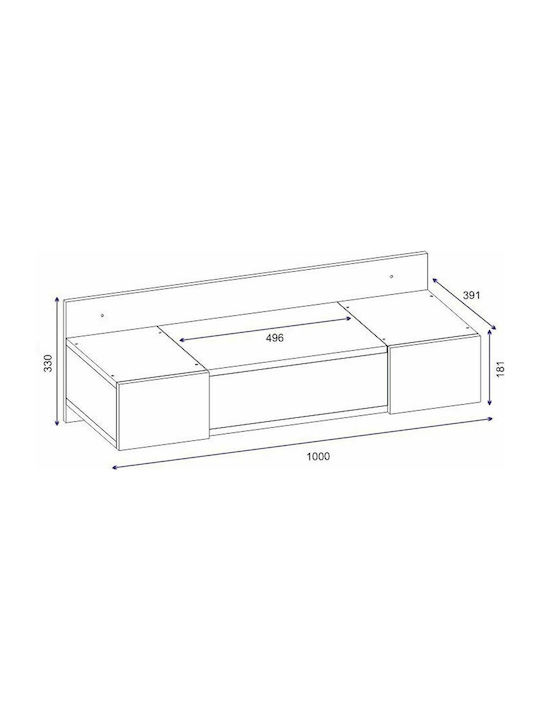 Стенна Спална Тоалетна Linde Дървена Бяла с Огледало 100x39x33см