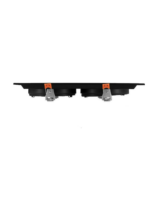 GloboStar Rectangle Metallic Frame for Spot AR111 Black 33.5x17.5cm. 1pcs