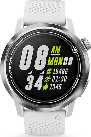 Coros Apex Titanium 46mm Αδιάβροχο Smartwatch με Παλμογράφο (Λευκό)