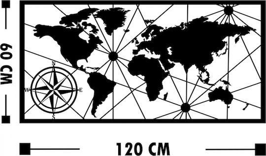 HomeMarkt από Μέταλλο Παγκόσμιος Χάρτης 120x1.5x60cm HomeMarkt από Μέταλλο Παγκόσμιος Χάρτης 120x1.5x60cm
