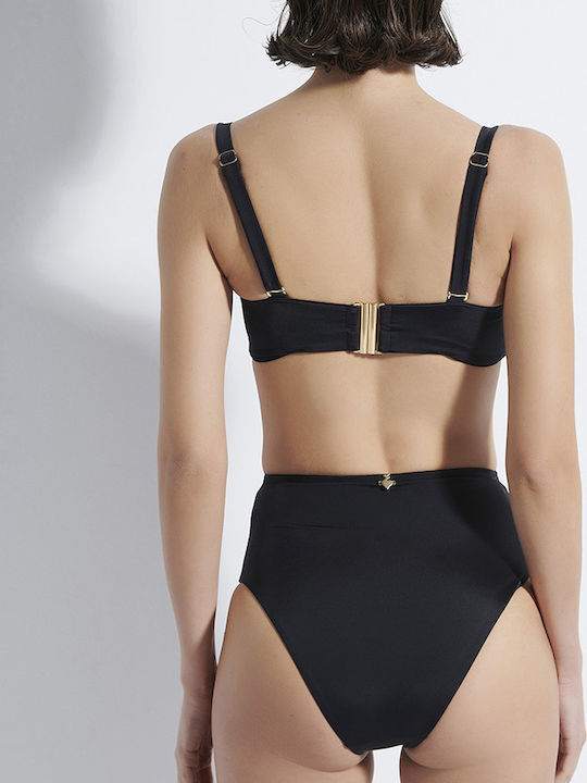 Trägerloses Bikinioberteil Schwarz