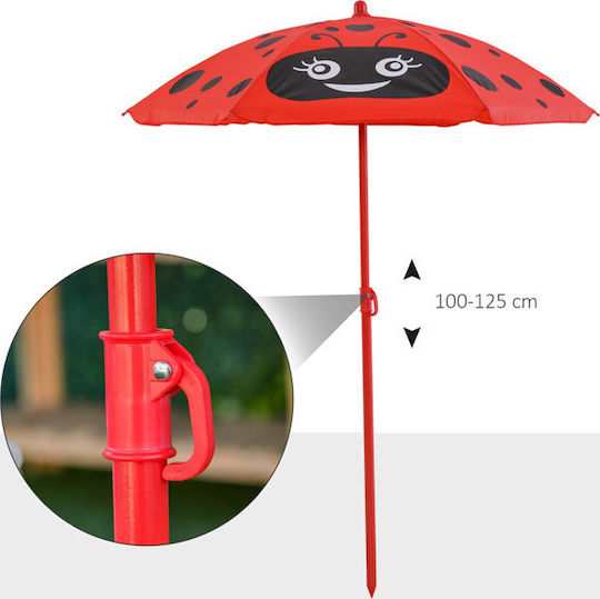 Ladybug Kids Table and Chairs Set Red Outsunny