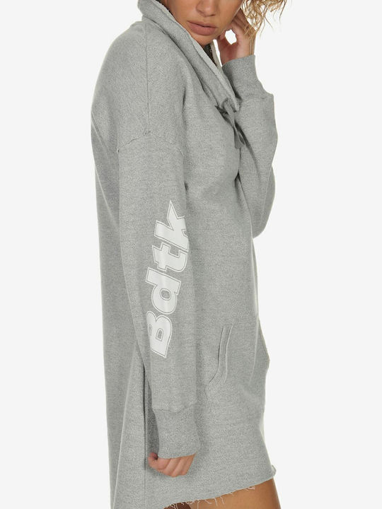 Rochie Mini Sport Mânecă Lungă Cu Glugă Gri