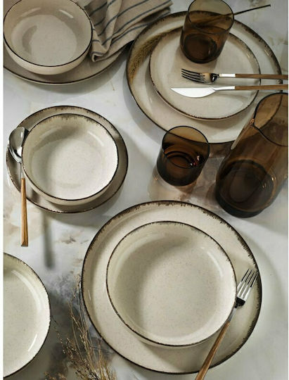 Max Home Mood Teller Suppe aus Porzellan Beige mit Durchmesser 20cm Max Home Mood Teller Suppe aus Porzellan Beige mit Durchmesser 20cm