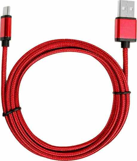 Tb Energy Braided USB 2.0 Cable USB-C male - USB-A Κόκκινο 1.5m AKTBXKUCSBA150M