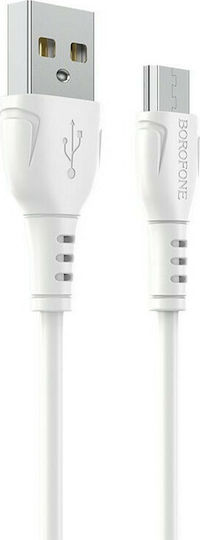 Borofone BX51 Triumph Regular USB 2.0 spre micro USB Cablu Alb 1m 1buc