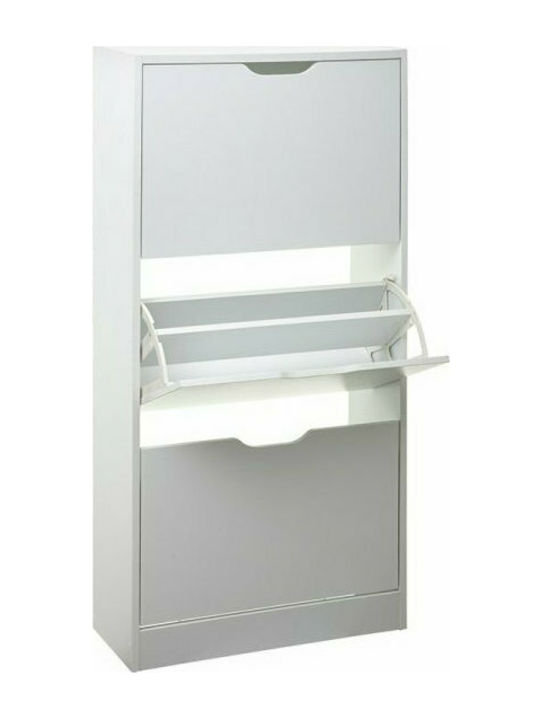 Holz Schuhschrank Tir mit 6 Regalen White L60xW23.3xH119cm