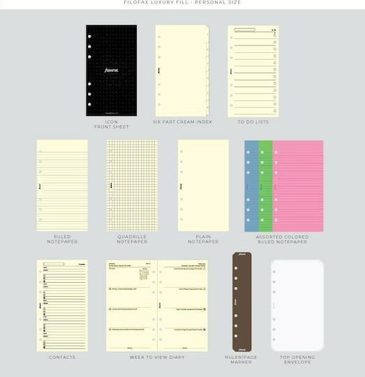 Filofax Malden Personal Organizer Black Leather 15x19cm