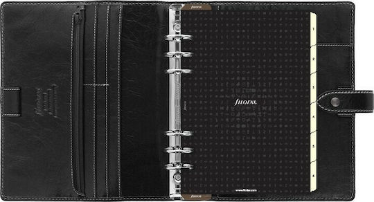 Filofax Malden Veranstalter Schwarz Leder 45x22cm