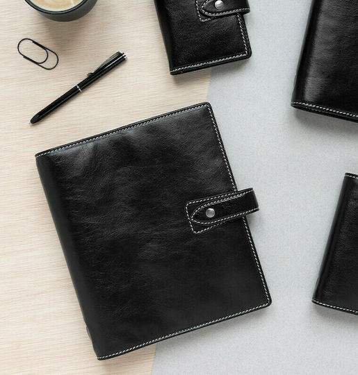 Filofax Malden Veranstalter Schwarz Leder 45x22cm
