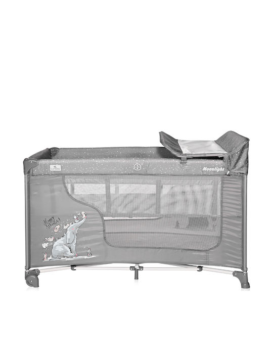 Lorelli Moonlight Loc de joacă 2 Nivele cu Schimbător & Saltea Distracție gri 126x70cm