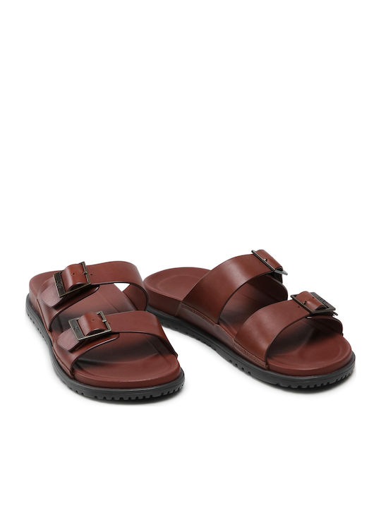 Wainscott Leder Herrensandalen in Burgundisch Farbe