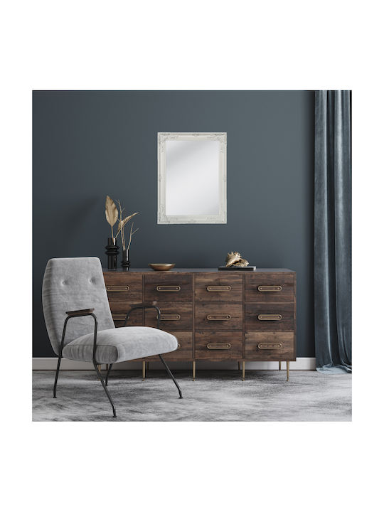 Liberta Romantic Като Огледало за Стена с Бял Дърво Рамка 80x60см 4бр