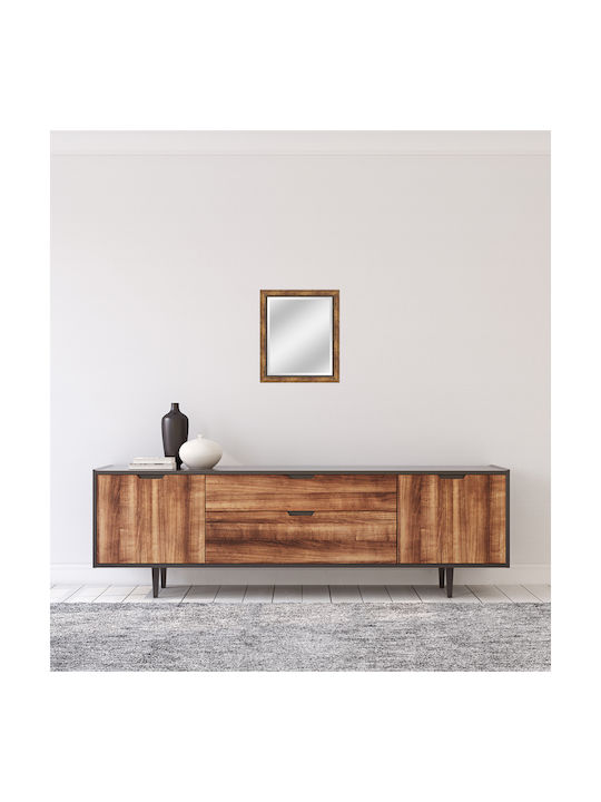 Oriana Ferelli Wall Mirror with Brown Plastic Frame 60x50cm 1pcs