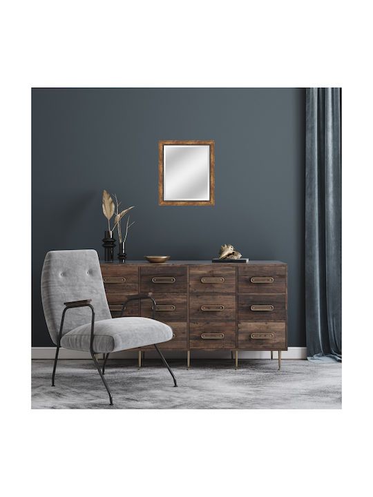 Oriana Ferelli Wall Mirror with Brown Plastic Frame 60x50cm 1pcs