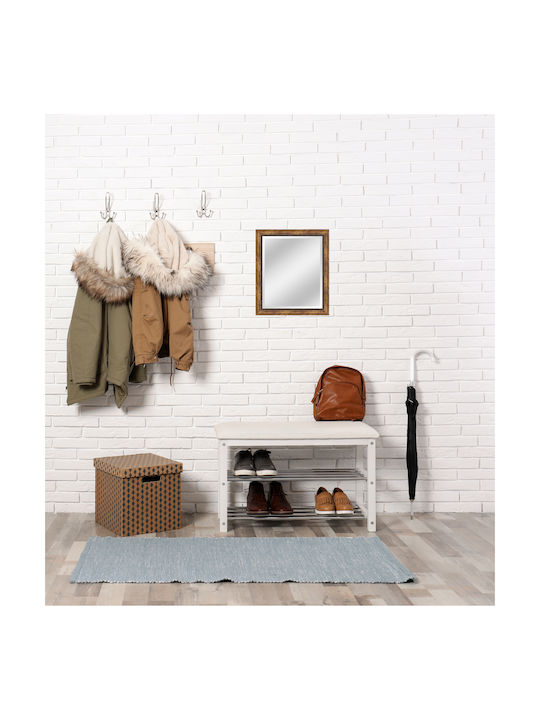 Oriana Ferelli Wall Mirror with Brown Plastic Frame 60x50cm 1pcs