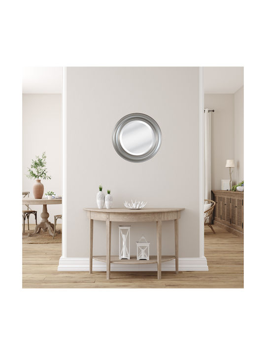 Liberta Callista Wall Mirror with Silver Wooden Frame Diameter 66cm 3pcs