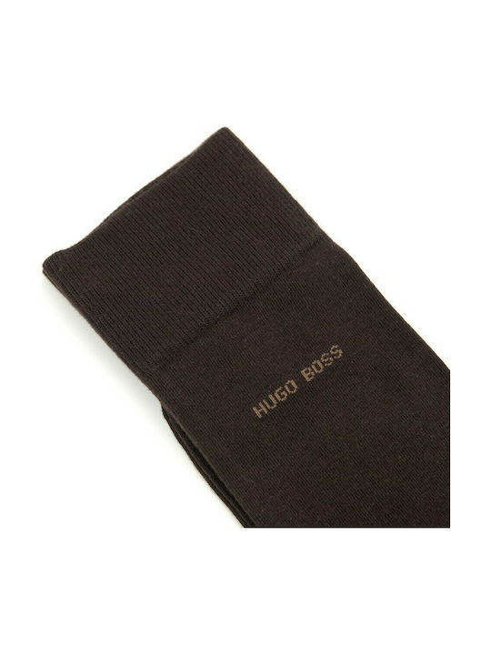 Hugo Boss Men's Solid Color Socks Brown