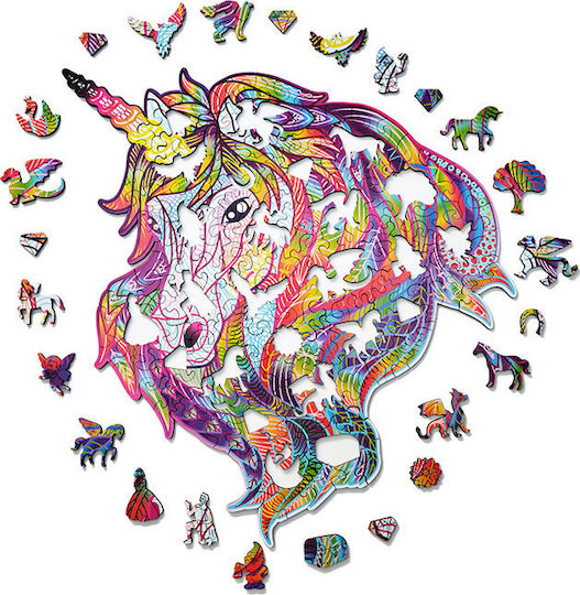 Puzzle Wood Trick Sparkly Unicorn Puzzle 3D 176pcs 00055