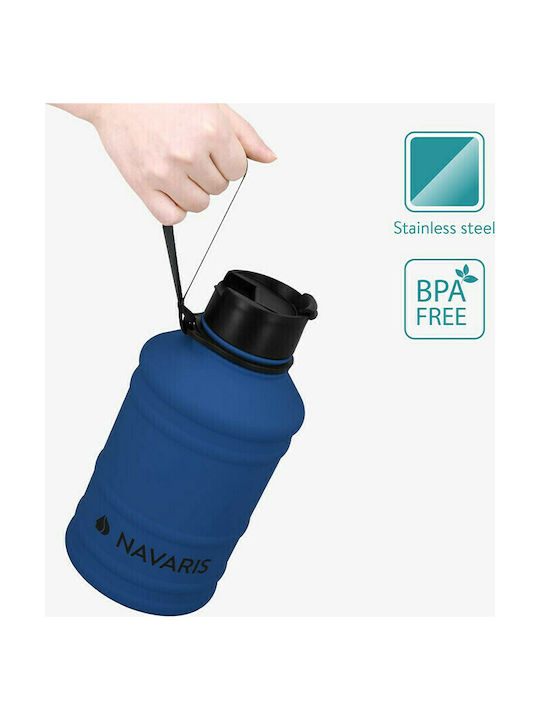 Navaris Sport Stainless Steel Water Bottle 2200ml Blue