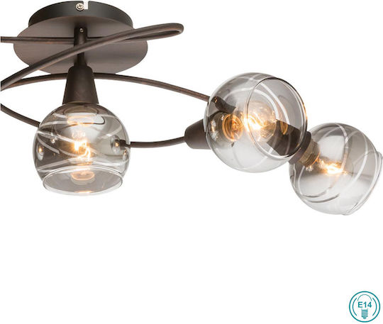 Globo Lighting Спот с 5 Светлини и с Цокъл E14 в Бронзов Цвят Globo Lighting Спот с 5 Светлини и с Цокъл E14 в Бронзов Цвят