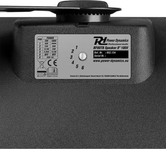 Power Dynamics BF80TB Επιτοίχιο Ηχείο 50W (Τεμάχιο) 28x25x41.5εκ. Μαύρο 952.134