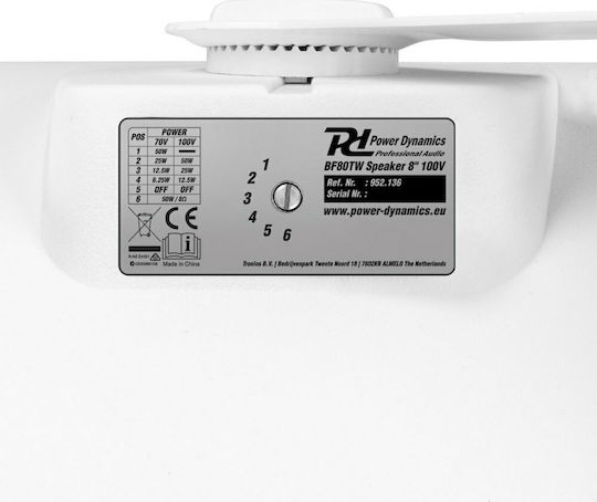 Power Dynamics BF80TW Boxă Suspendată 50W Bucată 28x25x41,5cm Albă