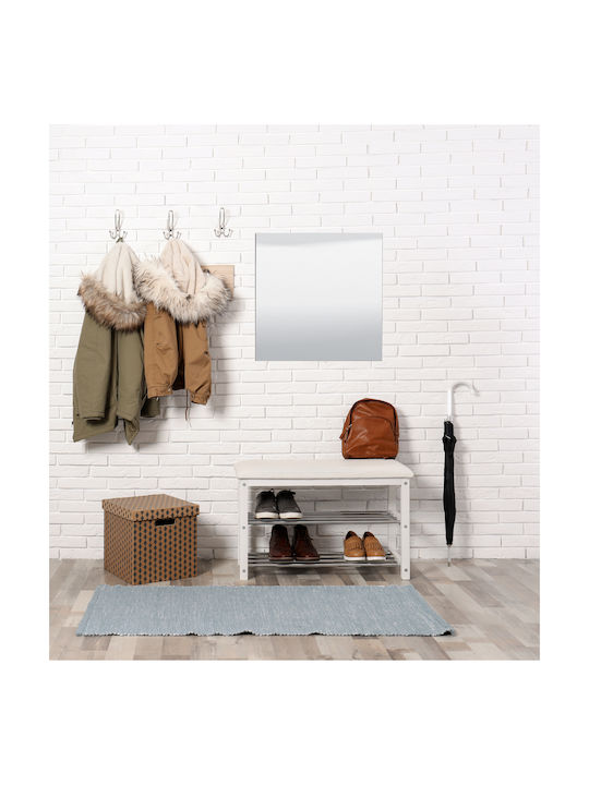 Fylliana Sardinia Og Wall Mirror with Silver Wooden Frame 80x80cm 1pcs