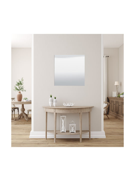 Fylliana Wall Mirror with Silver Wooden Frame 80x80cm 1pcs