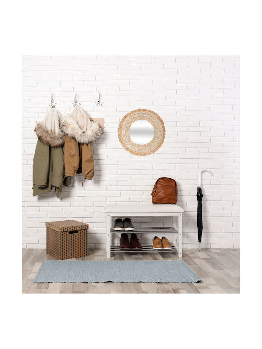 Atmosphera Celia Wall Mirror with Beige Rattan Frame Diameter 68cm 1pcs