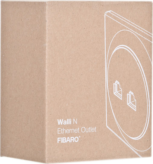 Fibaro Walli N Double Network Socket RJ45 White Διπλή FGWEEU-021