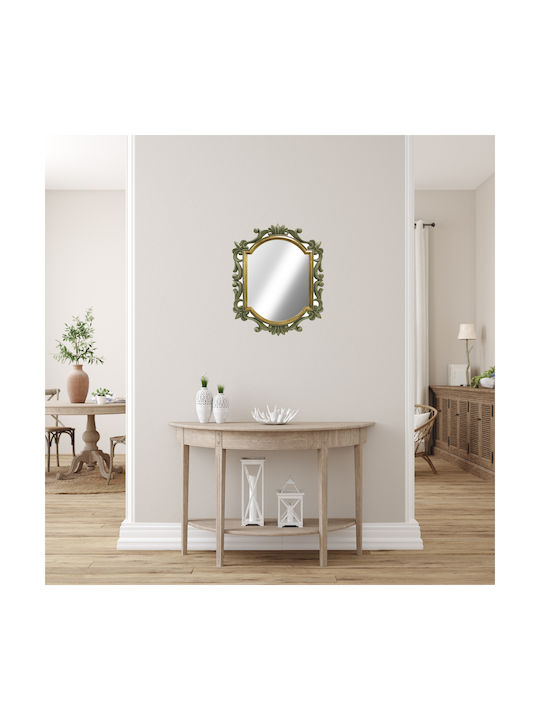 Homeplus Wall Mirror with Green Plastic Frame 75x60cm