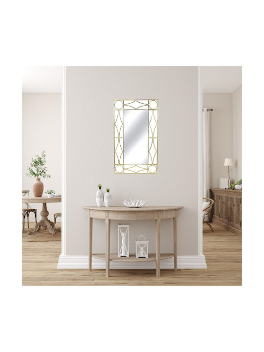 Inart Wall Mirror with Gold Metallic Frame 102x60cm 1pcs