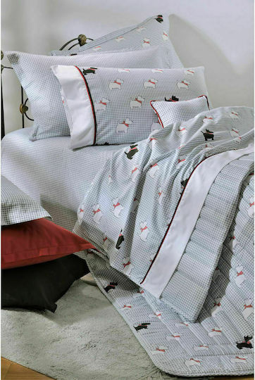 Down Town Home Single Set Sateen Dog Gray 175x255cm Down Town Home Single Set Sateen Dog Gray 175x255cm