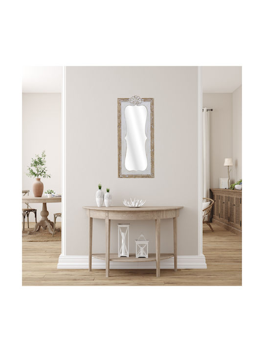 Inart Wall Mirror with Brown Metallic Frame 110x50cm 1pcs