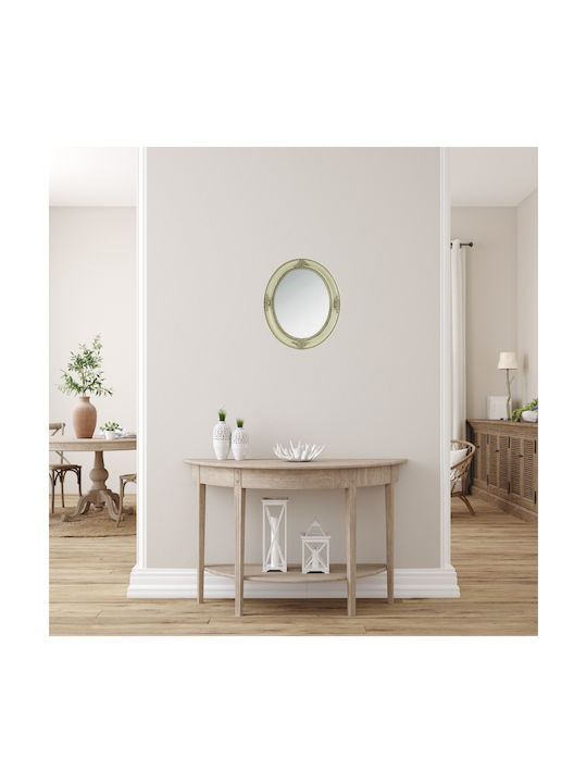 Inart Wall Mirror Oval with Gold Plastic Frame 55x60cm 1pcs