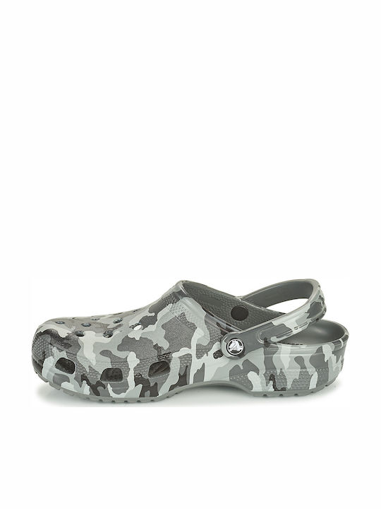Crocs Classic Printed Camo Anatomic Clogs Light Grey / Neo Mint