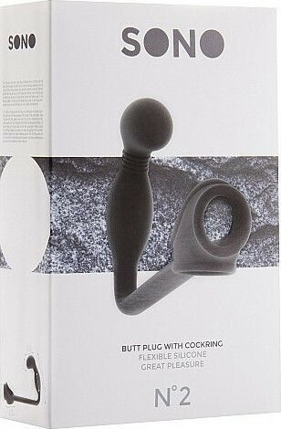 Shots Sono No 2 Butt Plug with Cockring Black