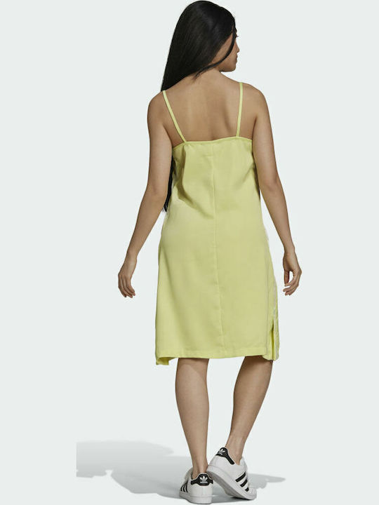 Summer Midi Athletic Dress with Spaghetti Straps Pulse Yellow