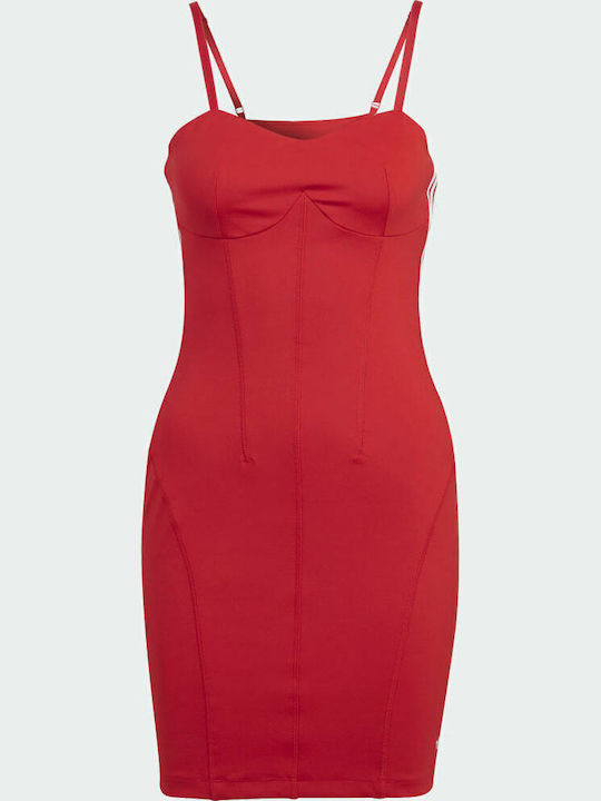 Corset Summer Mini Athletic Dress with Spaghetti Strap Vivid Red