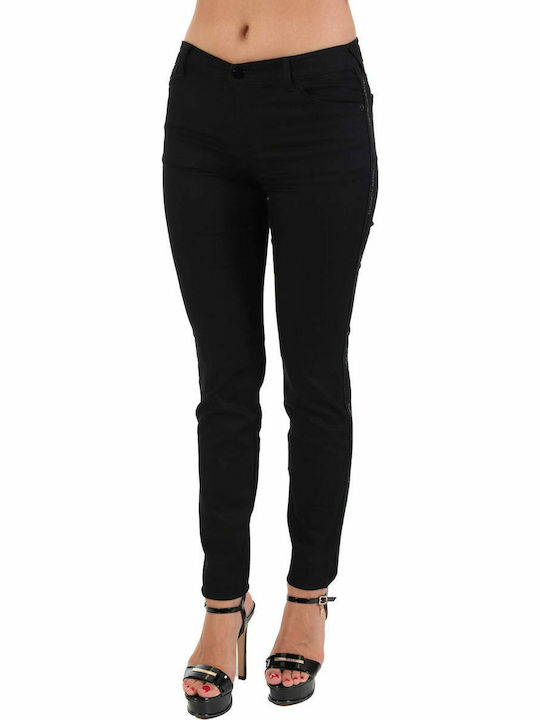 Women's Fabric Trousers Push Up Black