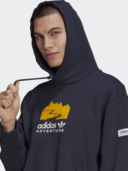 Adventure Φούτερ με Κουκούλα Navy