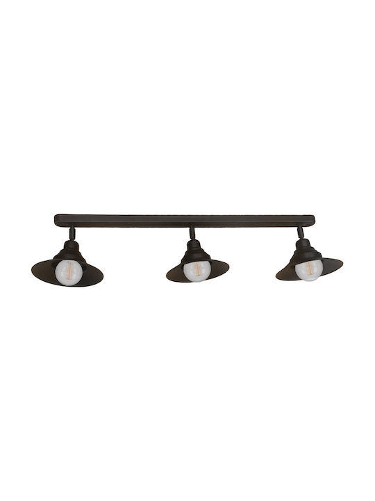 Ceiling Mount Light 80cm Black with Socket E27