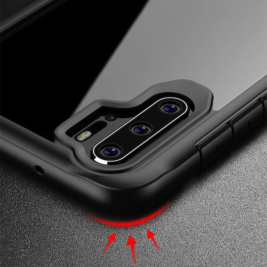 iPaky Anti-Fall Survival Back Cover Silicone Black (Huawei P30)